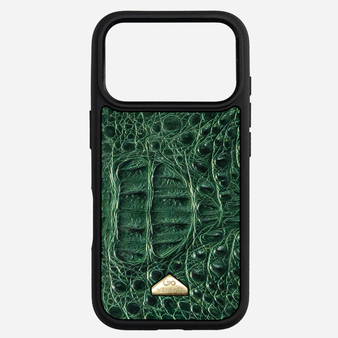 Funda iPhone 17 Pro Phantom Croc Green