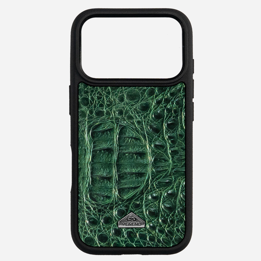 Funda iPhone 17 Pro Phantom Croc Green