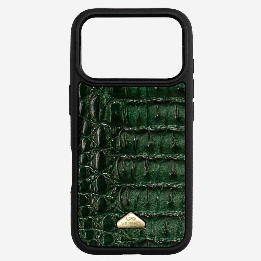 Funda iPhone 17 Pro Max Croc Green