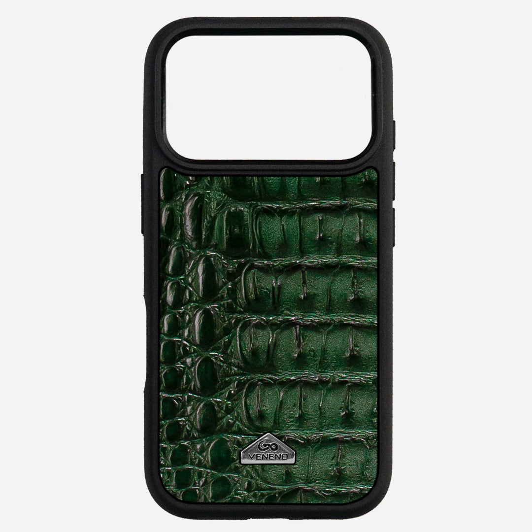Funda iPhone 17 Pro Billionaire Croc Green