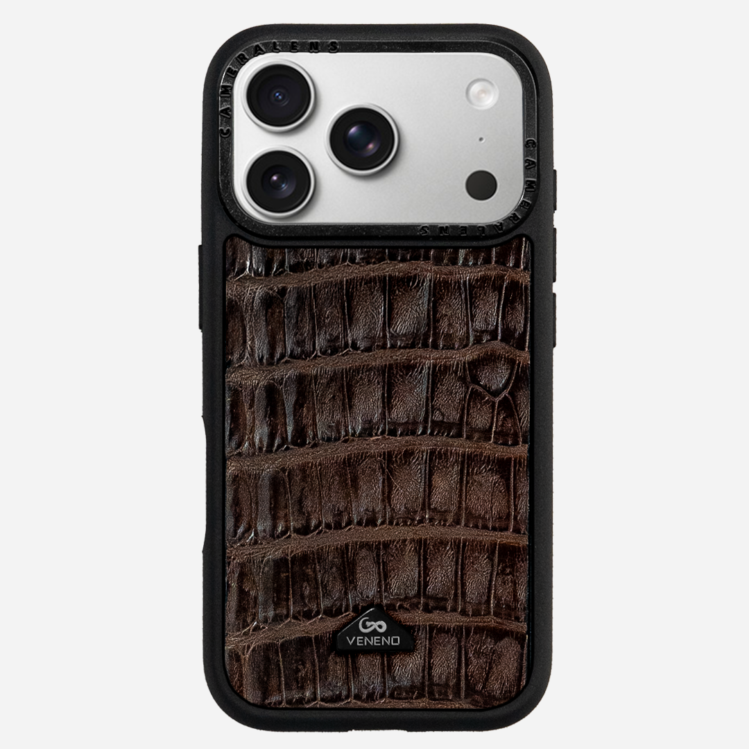 Funda iPhone 17 Pro Billionaire Croc Brown