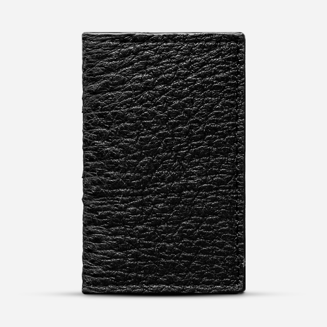 Tarjetero Vertical "Huracán" Ostrich Black