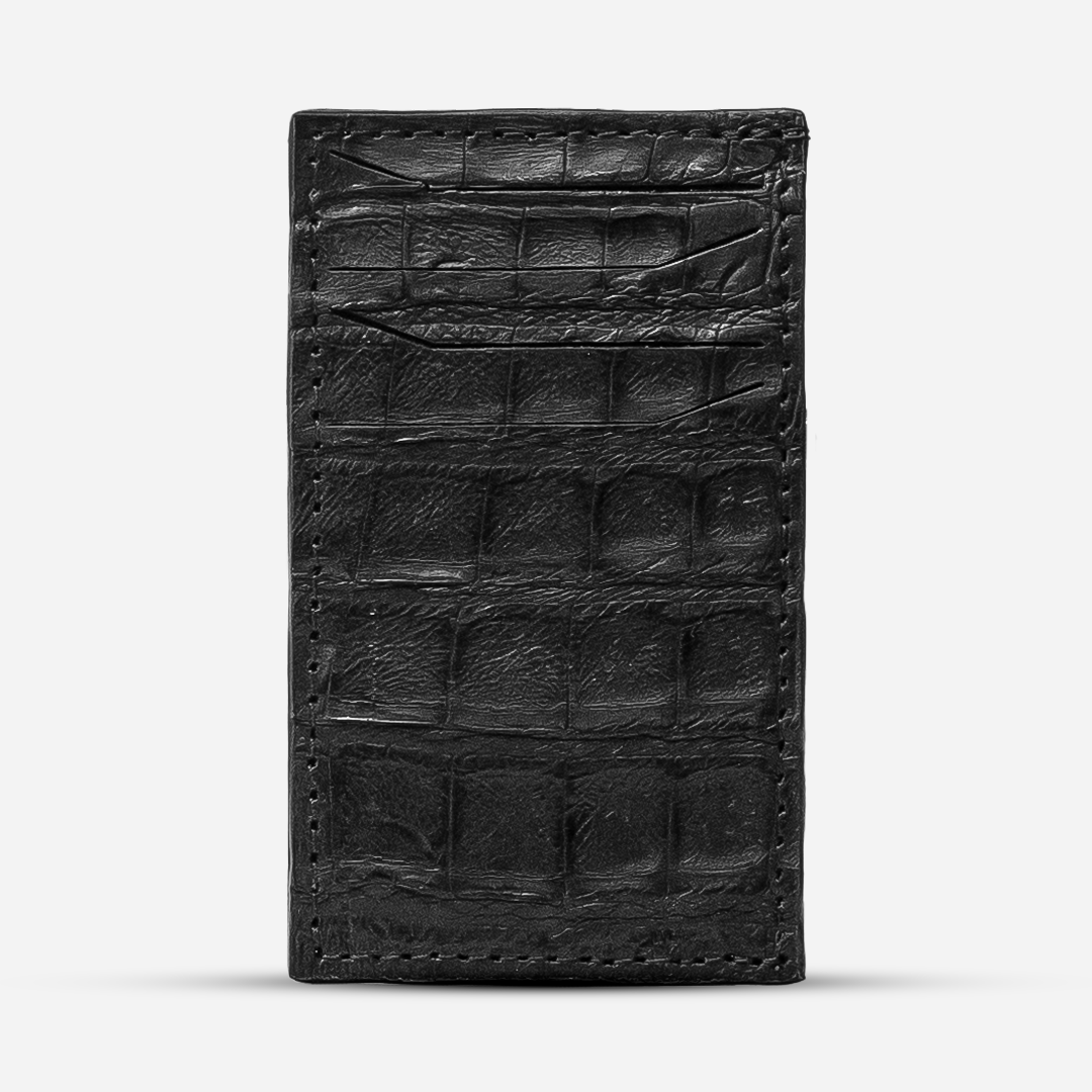 Tarjetero Vertical "The Fang" Billionaire Croc Black