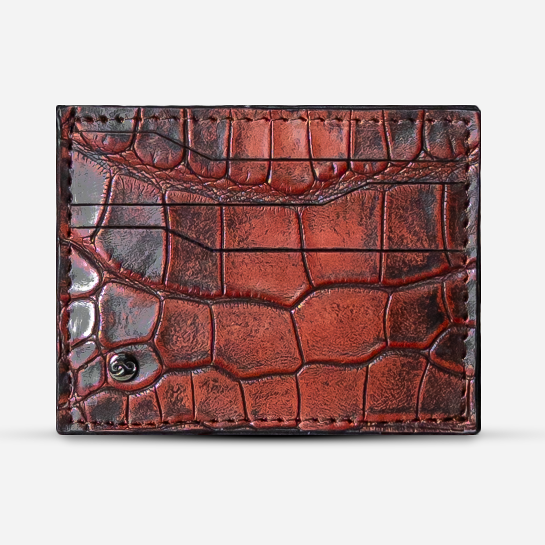 Tarjetero Horizontal "Turbo" Billionaire Croc Russet