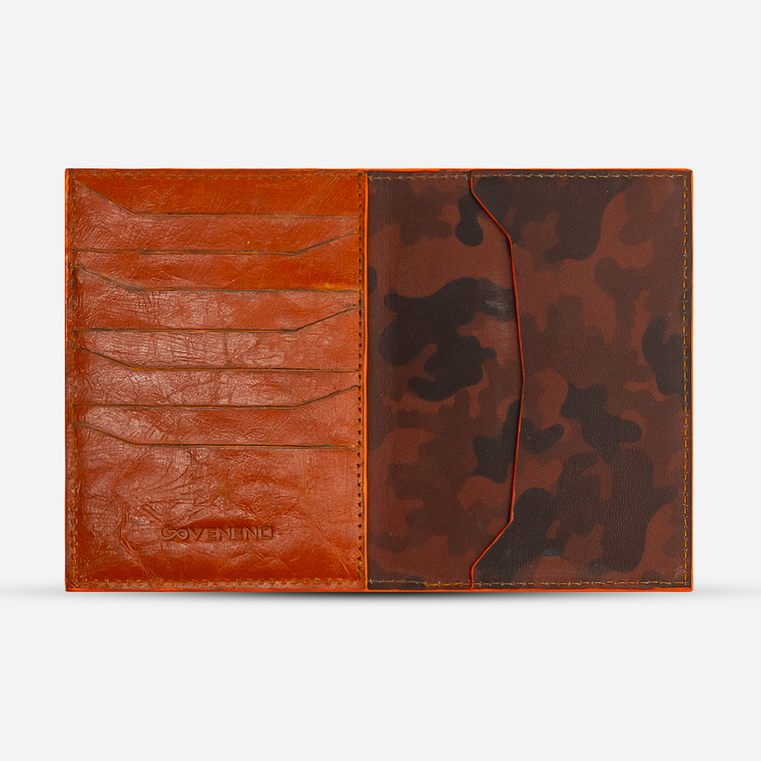 Funda Pasaporte "Il commendatore" Camo Tangerine