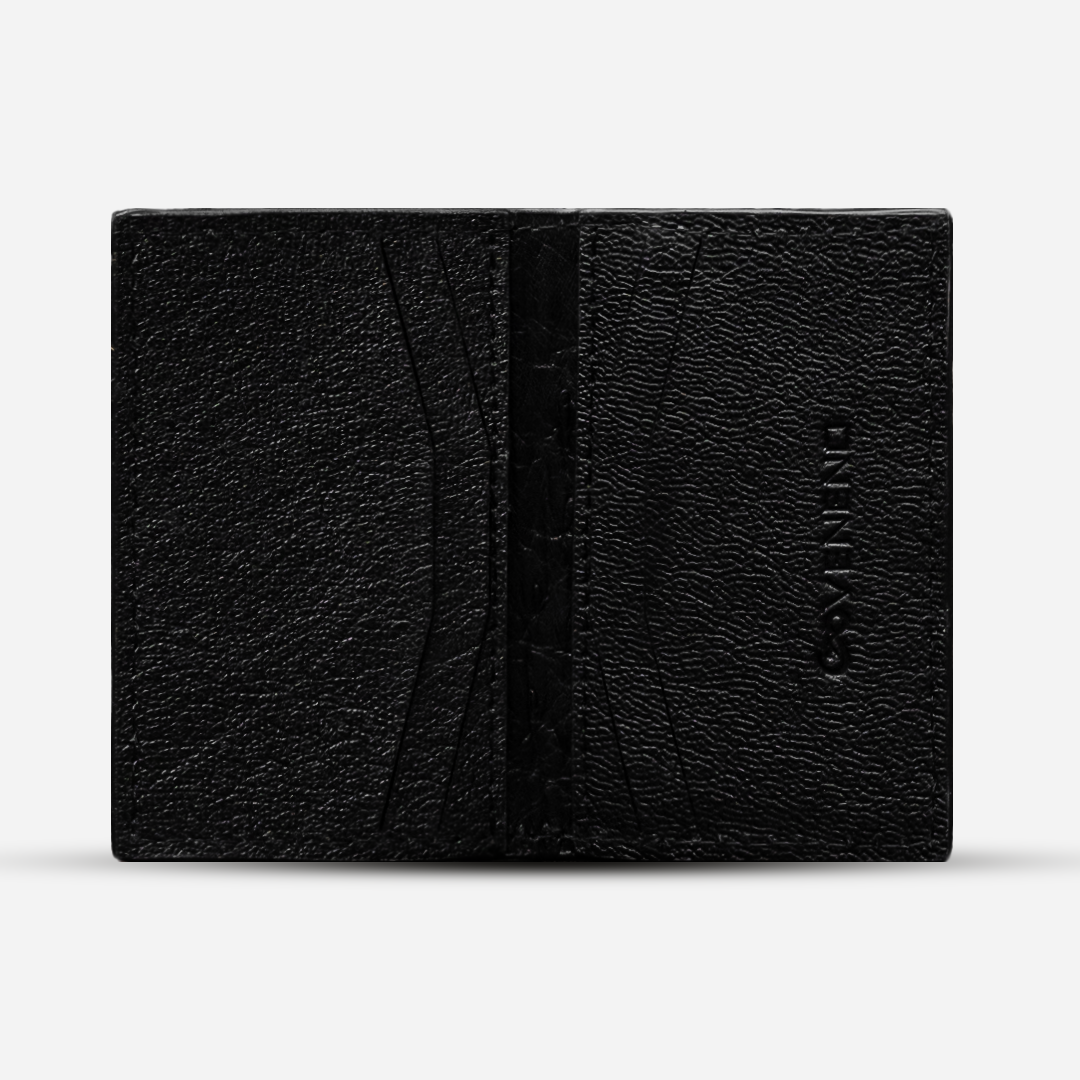 Tarjetero Vertical "Huracán" Ostrich Black