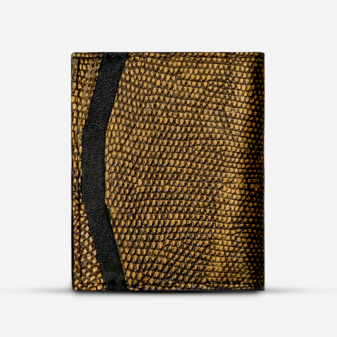 Cartera Compacta "The TIE" Lizzard Golden