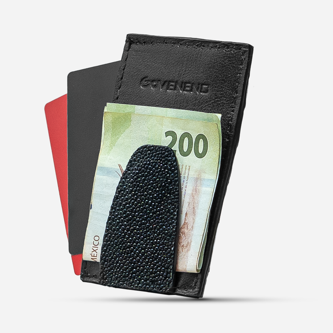 Tarjetero Vertical "The Fang" Billionaire Croc Black