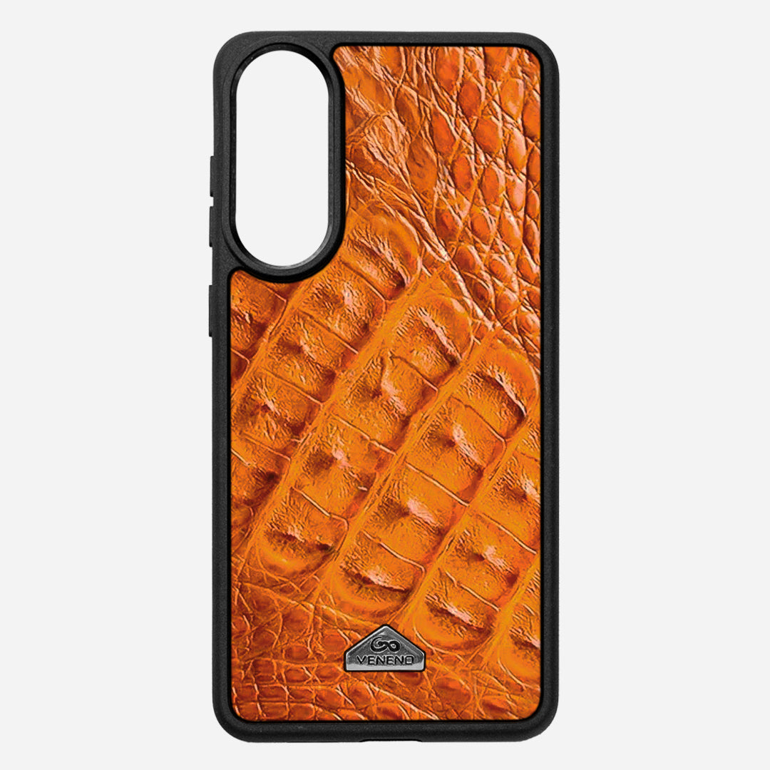 Funda S25 Edge Illuminati Billionaire Croc Orange