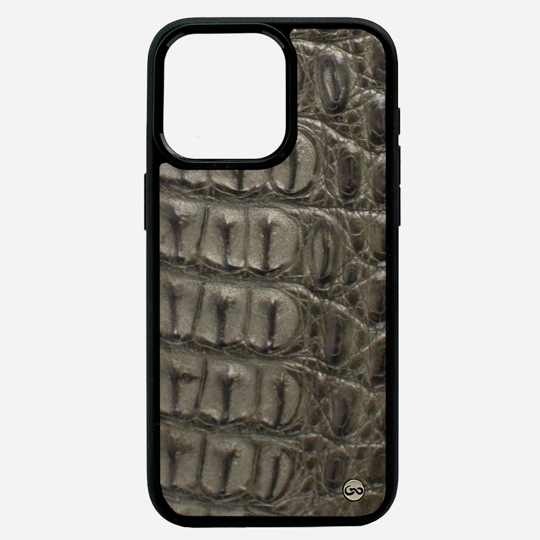 Funda iPhone 14 Pro Billionaire Croc Gray