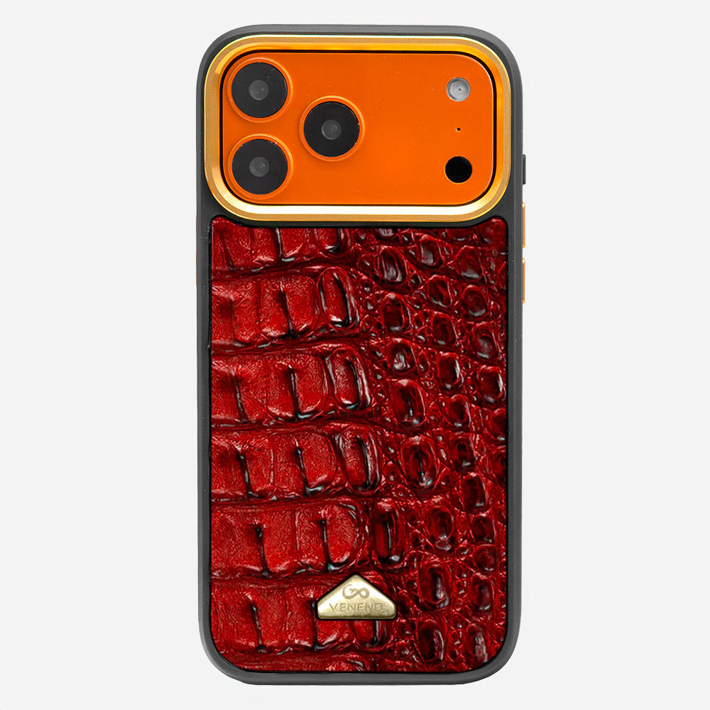 Funda iPhone 17 Pro Max Billionaire Croc Red