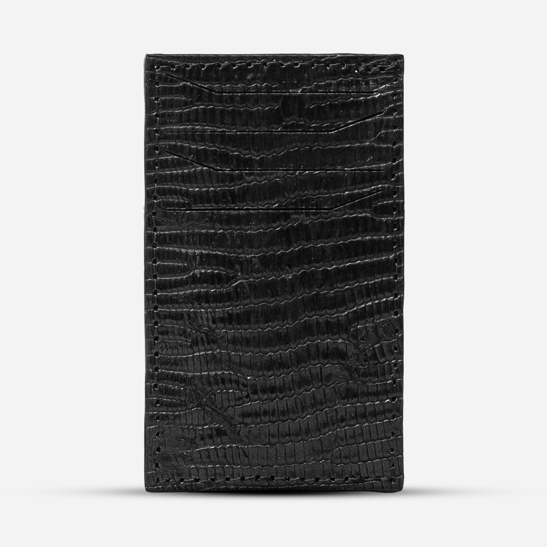 Tarjetero Vertical "The Fang" Lizzard Black