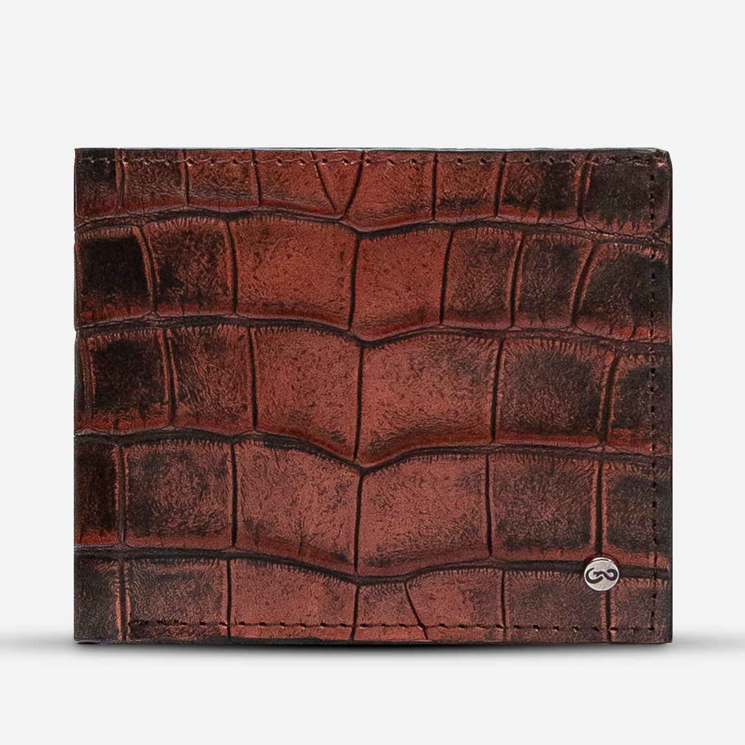 Cartera "The Grid" - Billionaire Croc Russet