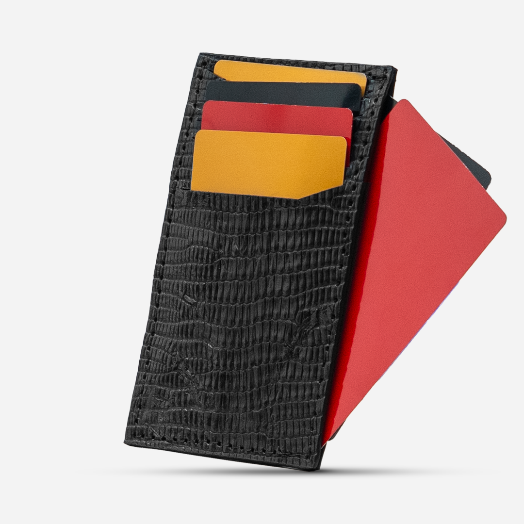 Tarjetero Vertical "The Fang" Lizzard Black