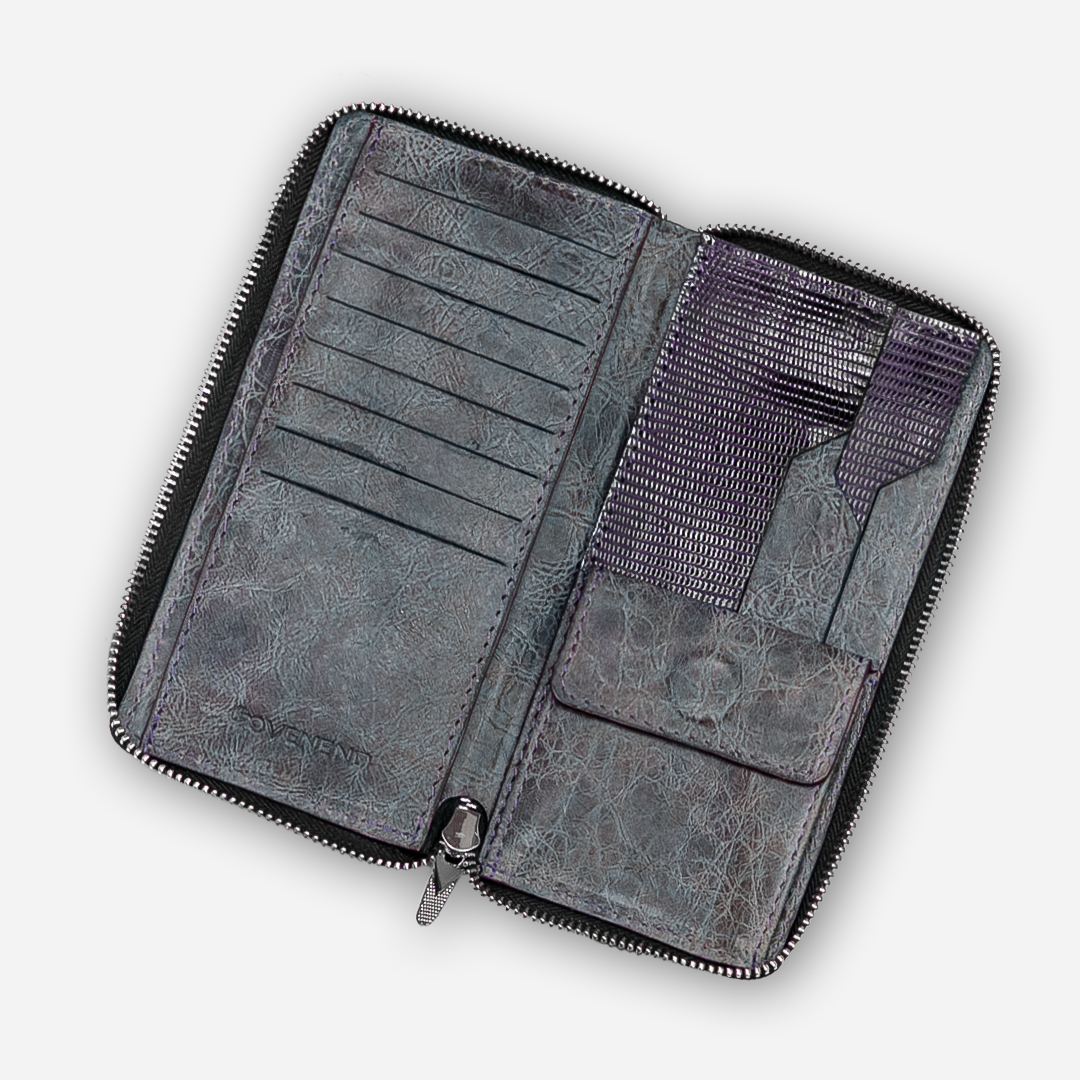 Cartera Larga "The Glam" Lizzard Purple