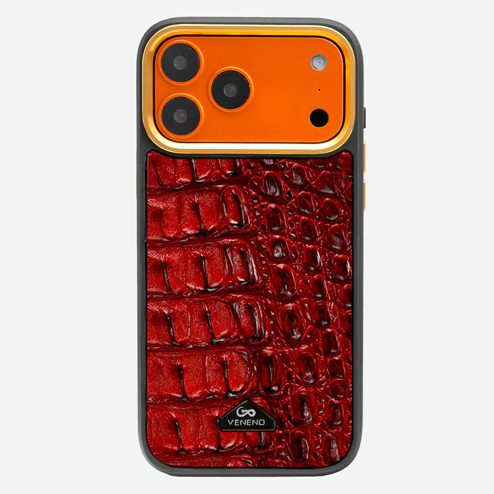 Funda iPhone 17 Pro Max Billionaire Croc Red