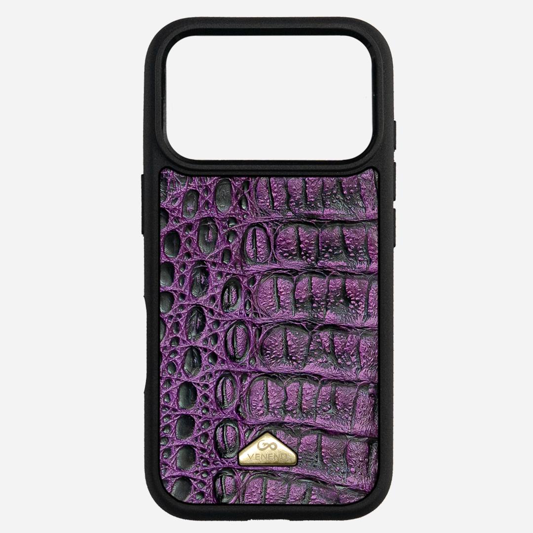 Funda iPhone 17 Pro Billionaire Croc Purple