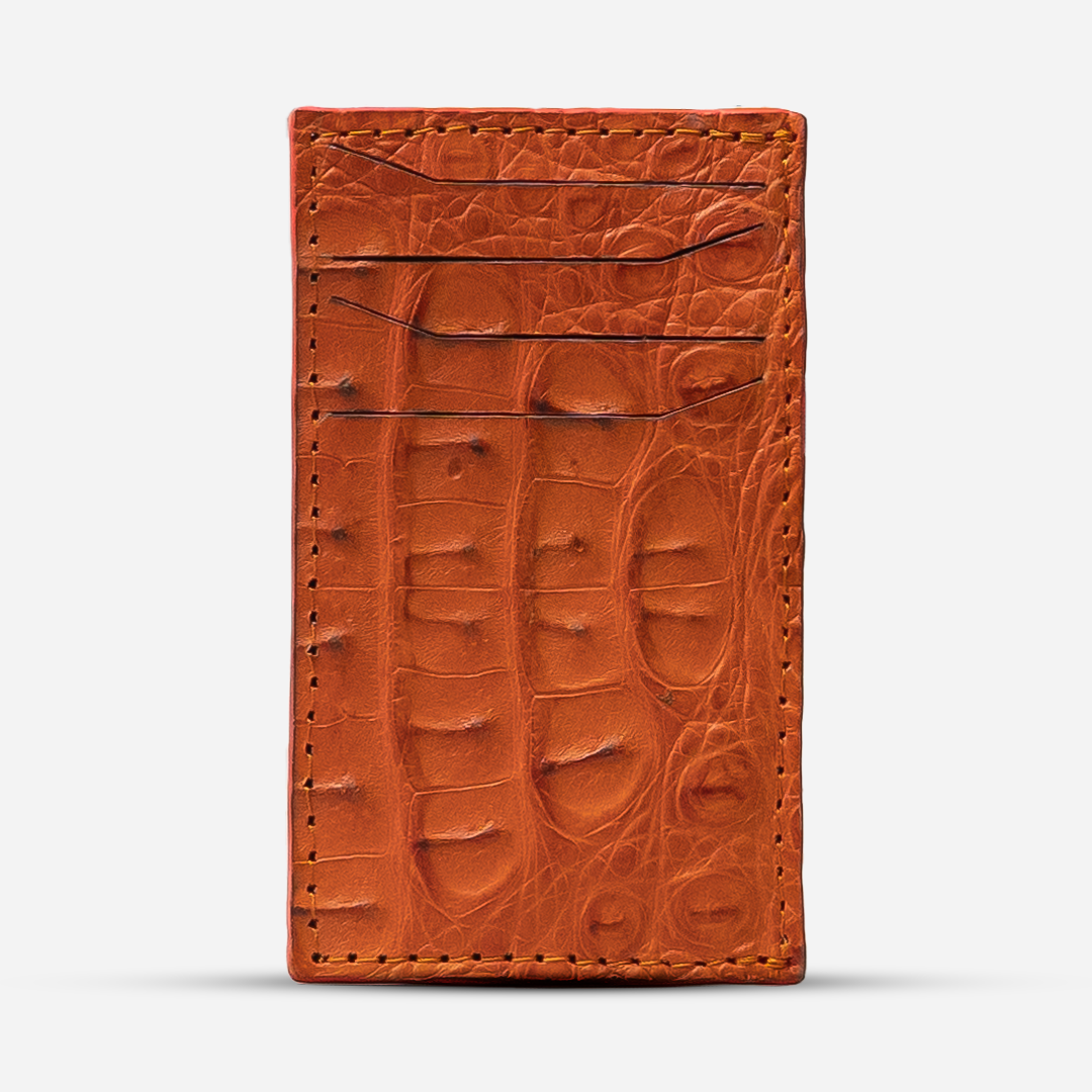 Tarjetero Vertical "The Fang" Billionaire Croc Orange Sunset