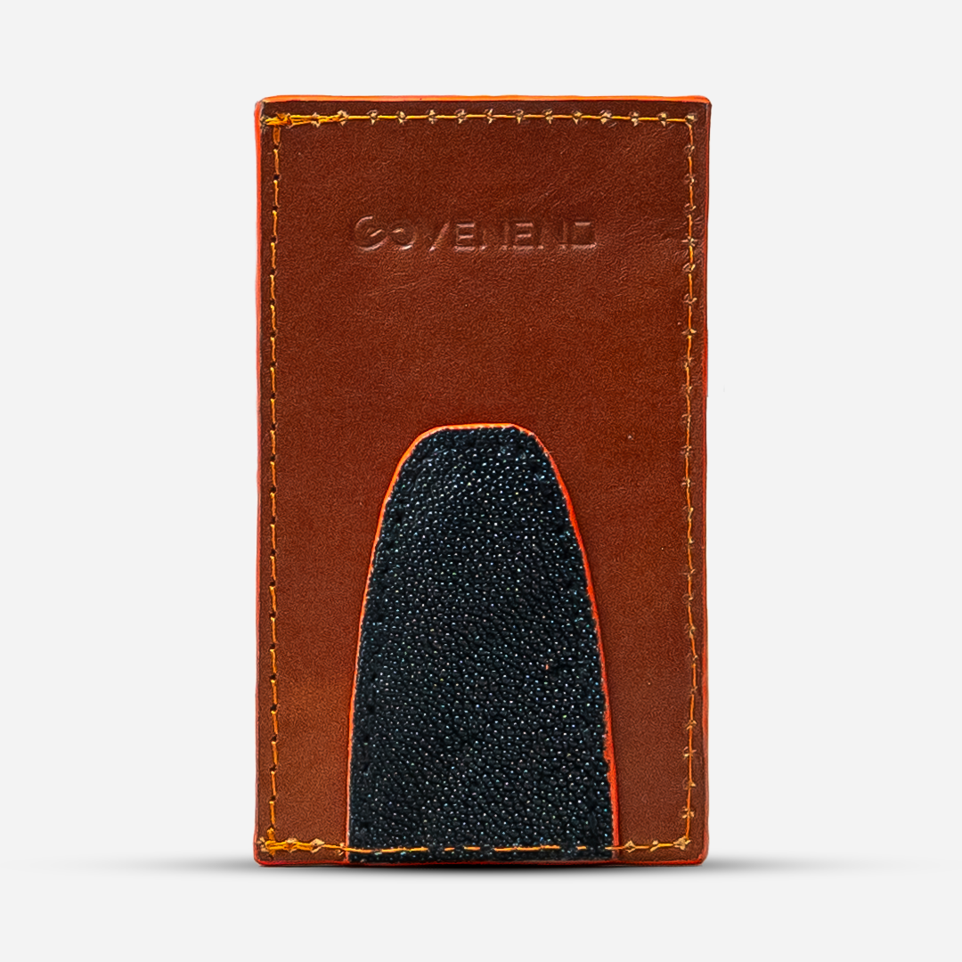 Tarjetero Vertical "The Fang" Billionaire Croc Orange Sunset