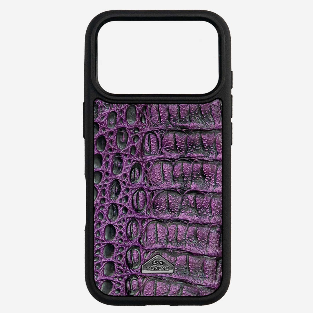 Funda iPhone 17 Pro Billionaire Croc Purple