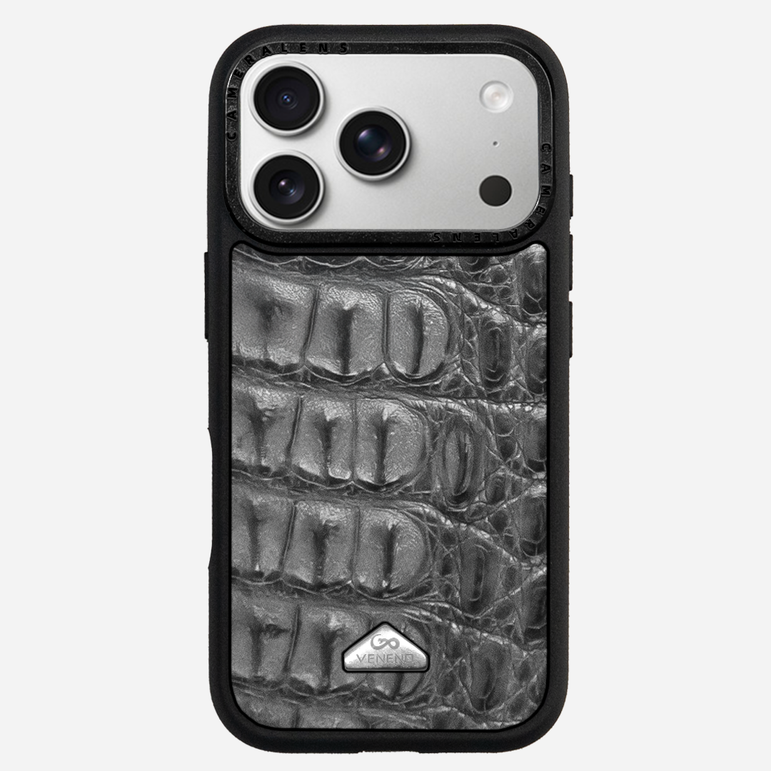 Funda iPhone 17 Pro Billionaire Croc Gray
