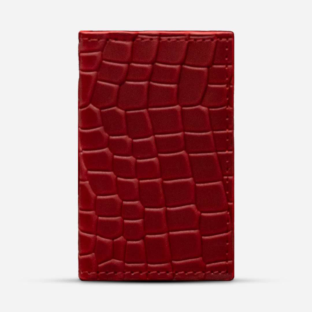 Tarjetero Vertical "Huracán" Faux Rouge