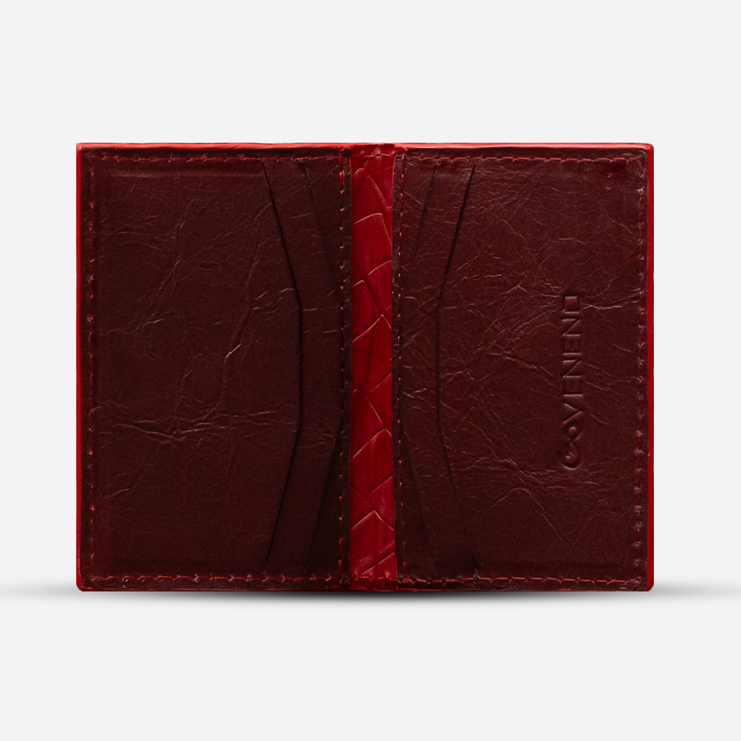 Tarjetero Vertical "Huracán" Faux Rouge