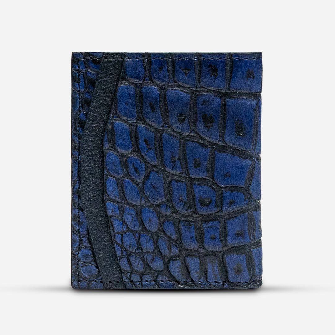 Cartera Compacta "The TIE" Billionaire Croc Vesta Blue