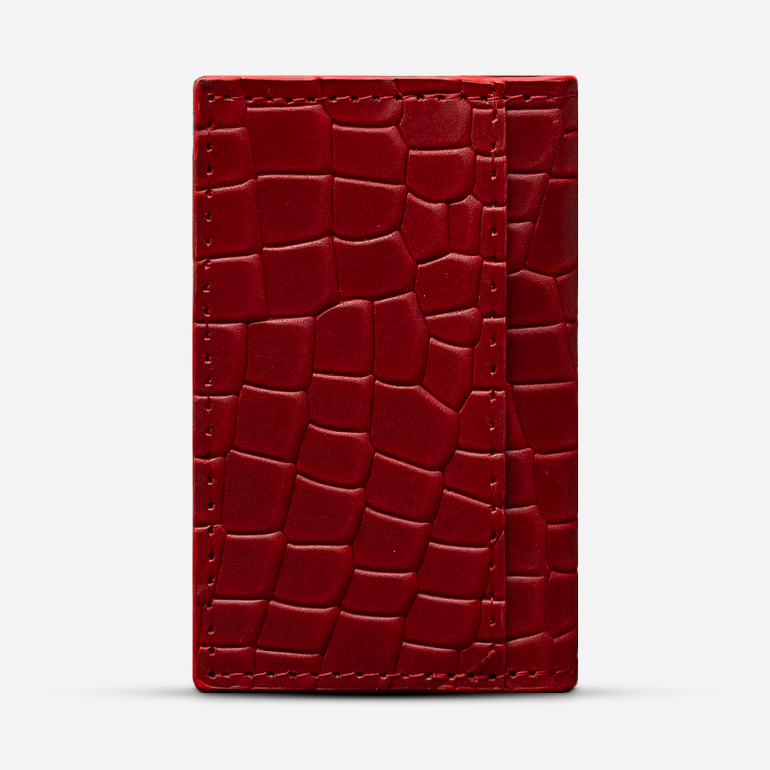 Tarjetero Vertical "Huracán" Faux Rouge