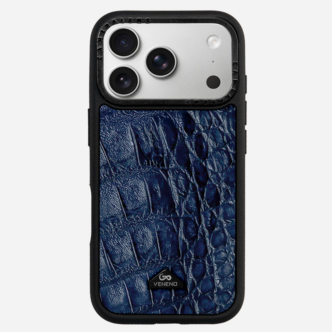 Funda iPhone 17 Pro Max Billionaire Croc Navy Blue