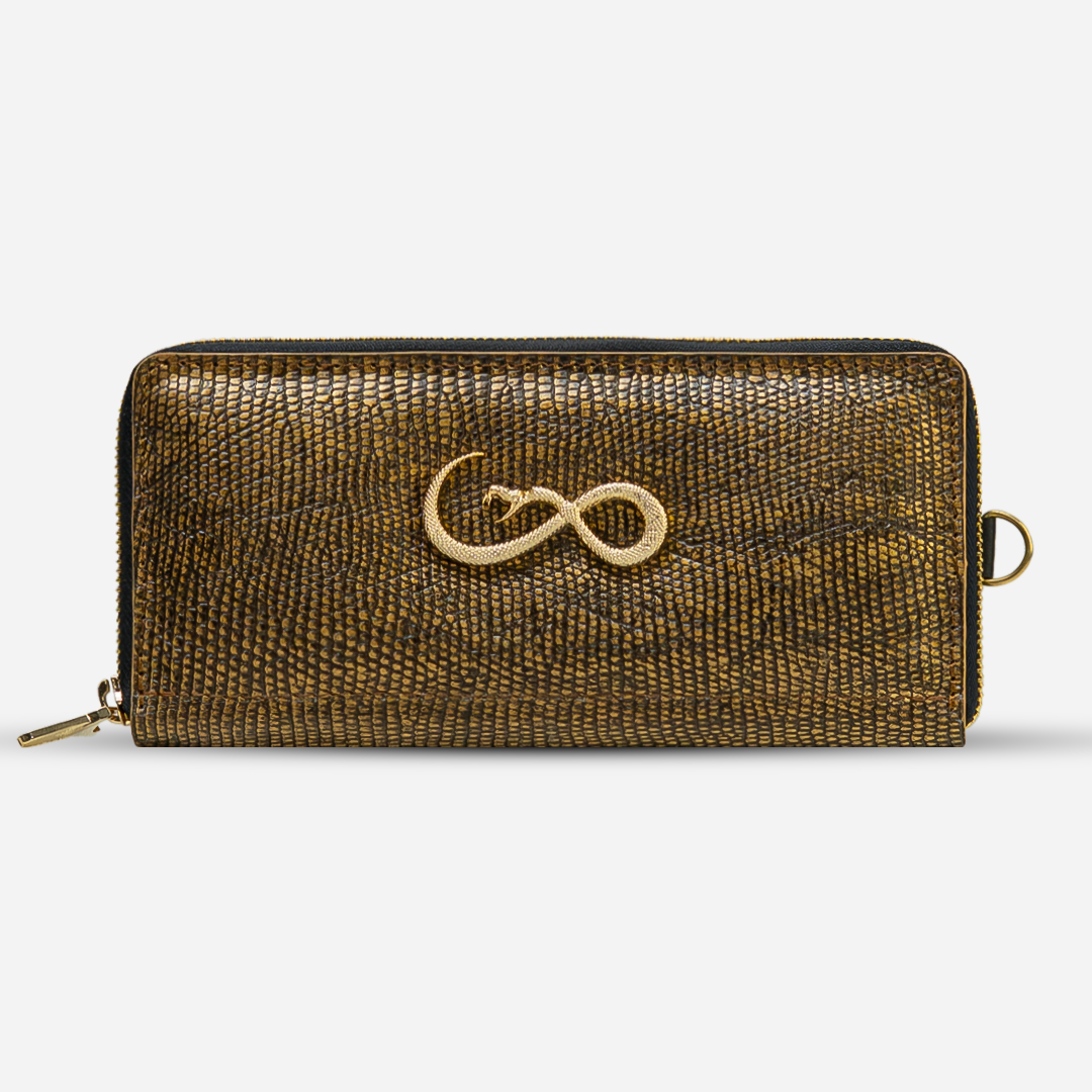 Cartera Larga "The Glam" Lizzard Golden