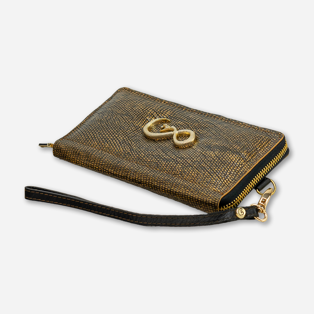 Cartera Larga "The Glam" Lizzard Golden