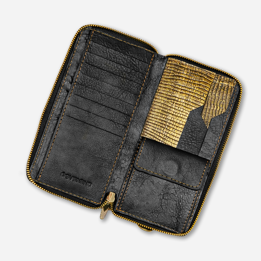 Cartera Larga "The Glam" Lizzard Golden