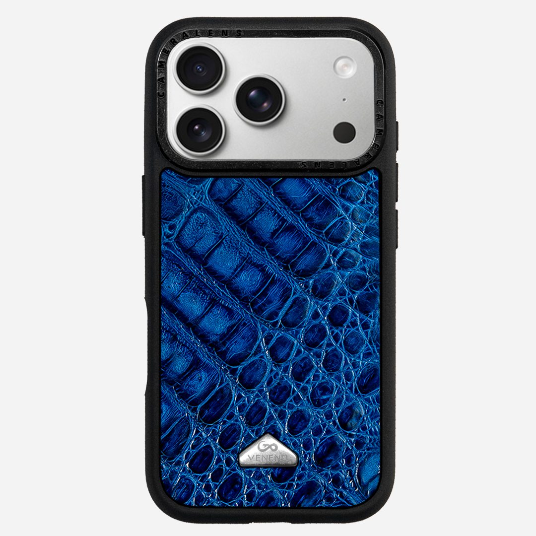 Funda iPhone 17 Pro Billionaire Croc Royal Blue