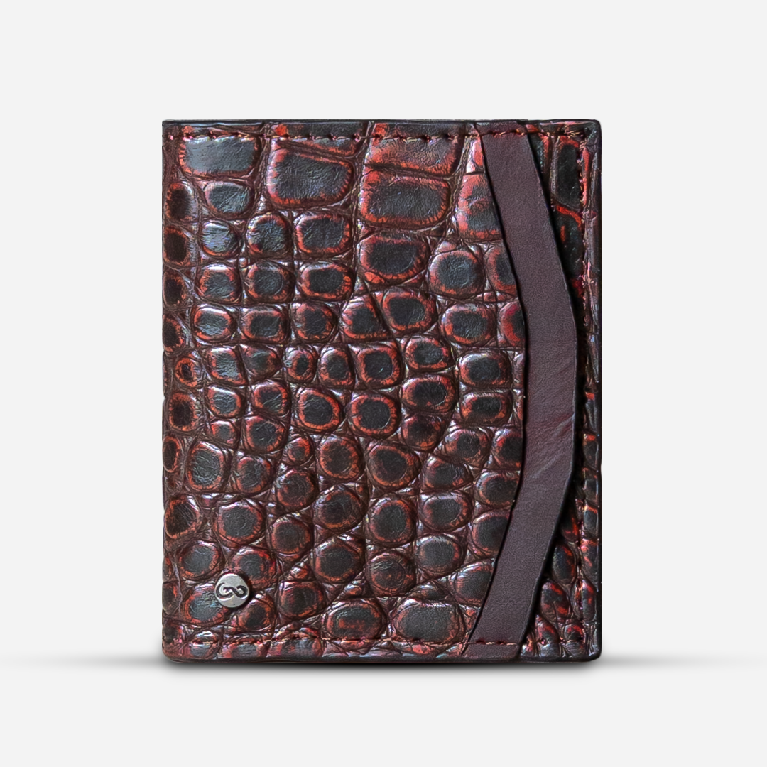 Cartera Compacta "The TIE" Billionaire Croc Russet