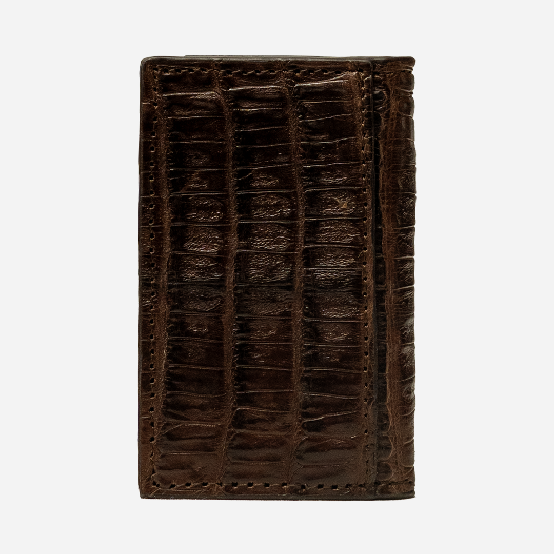 Tarjetero Vertical "Huracán" Billionaire Croc Deep Brown
