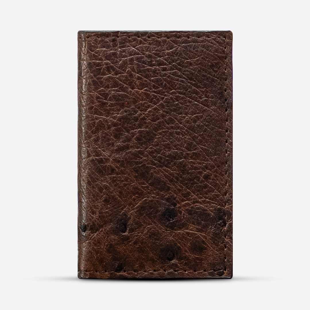 Tarjetero Vertical "Huracán" Ostrich Brown