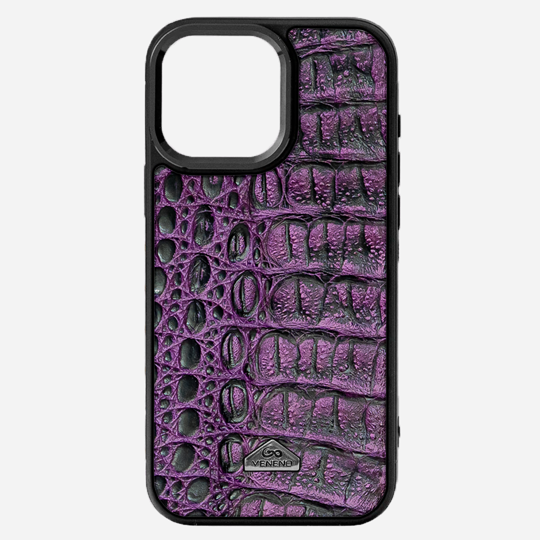 Funda iPhone 16 Pro Max Billionaire Croc Purple