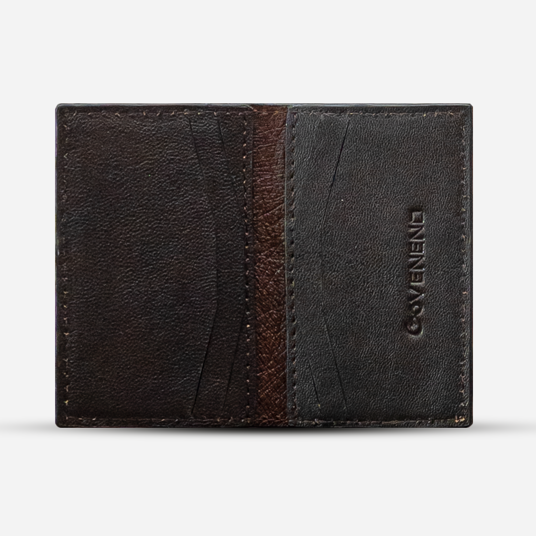 Tarjetero Vertical "Huracán" Ostrich Brown