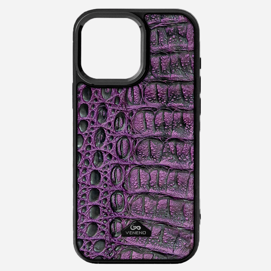 Funda iPhone 16 Pro Max Billionaire Croc Purple