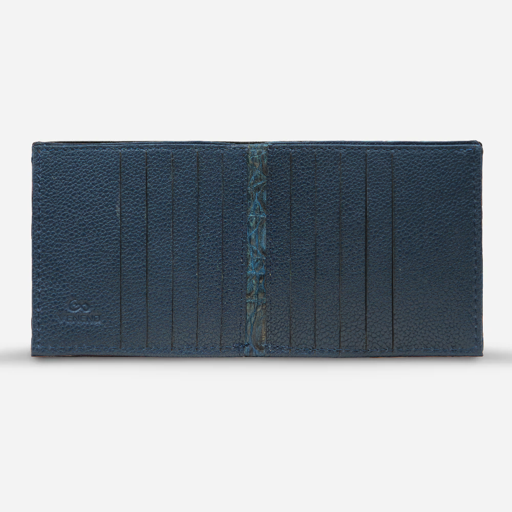 Cartera Grande "The Ambassador" - Billionaire Croc Tidal Blue