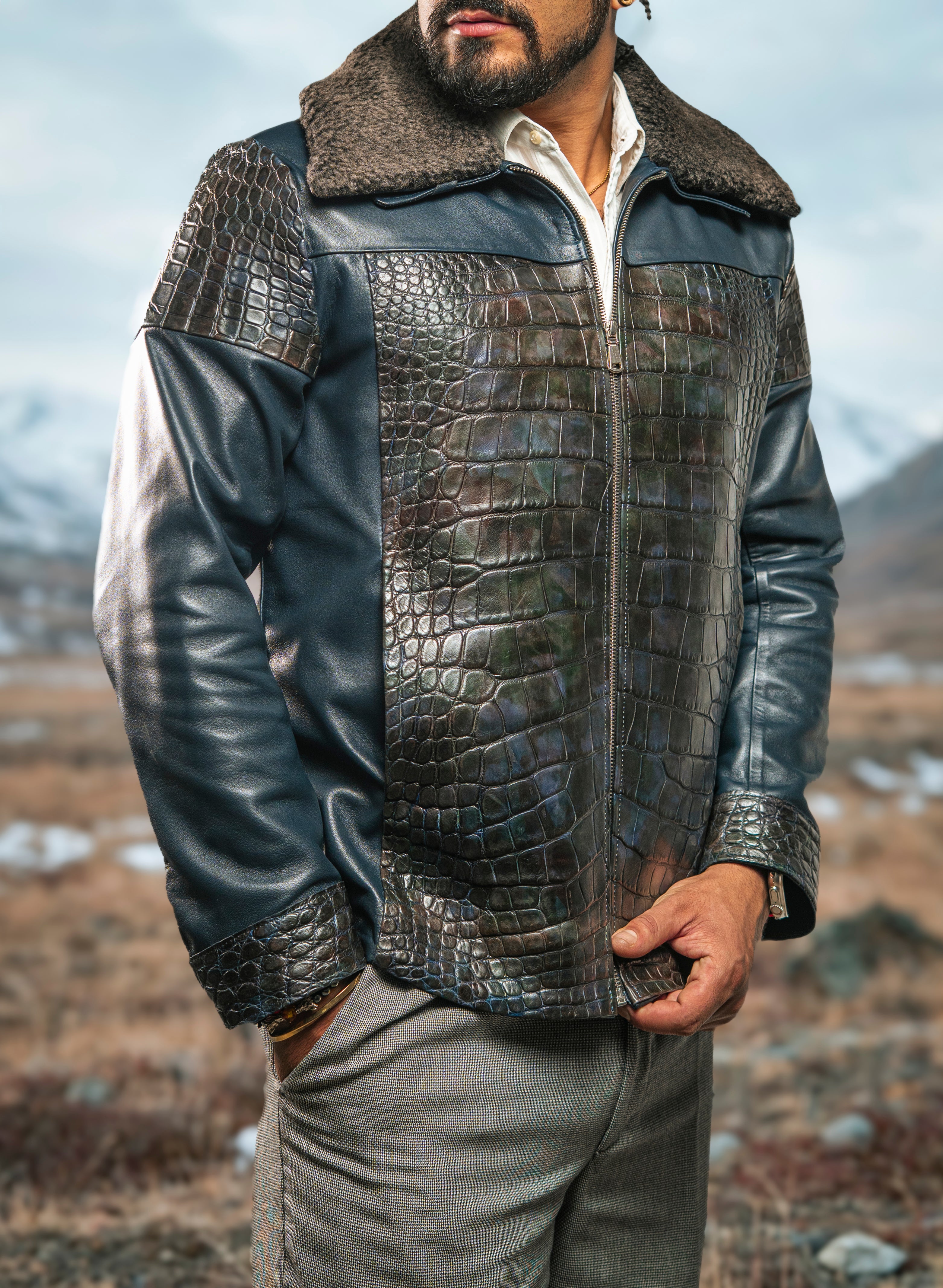 Chamarra - Vendetta Hide Billionaire Croc Ocean Blue