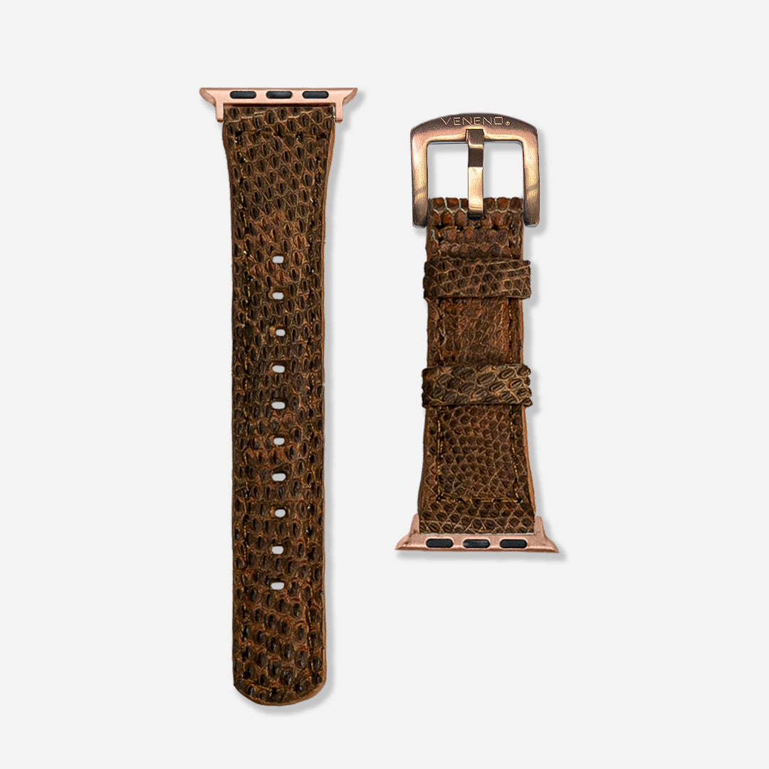Extensible dama - Apple Watch Lizzard Terra Brun