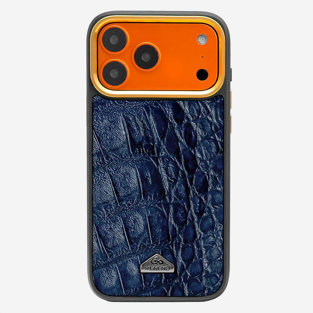 Funda iPhone 17 Pro Max Billionaire Croc Navy Blue