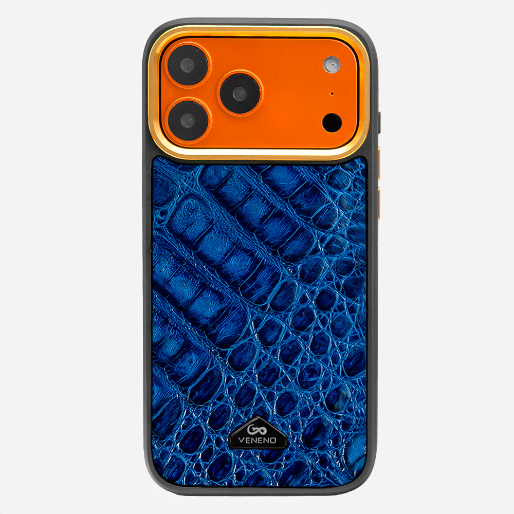 Funda iPhone 17 Pro Max Billionaire Croc Royal Blue