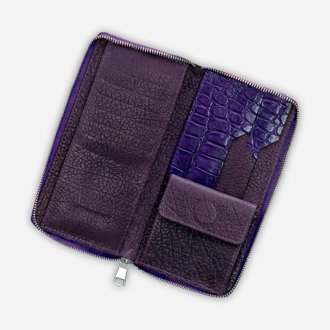 Cartera Larga "The Glam" Billionaire Croc Purple