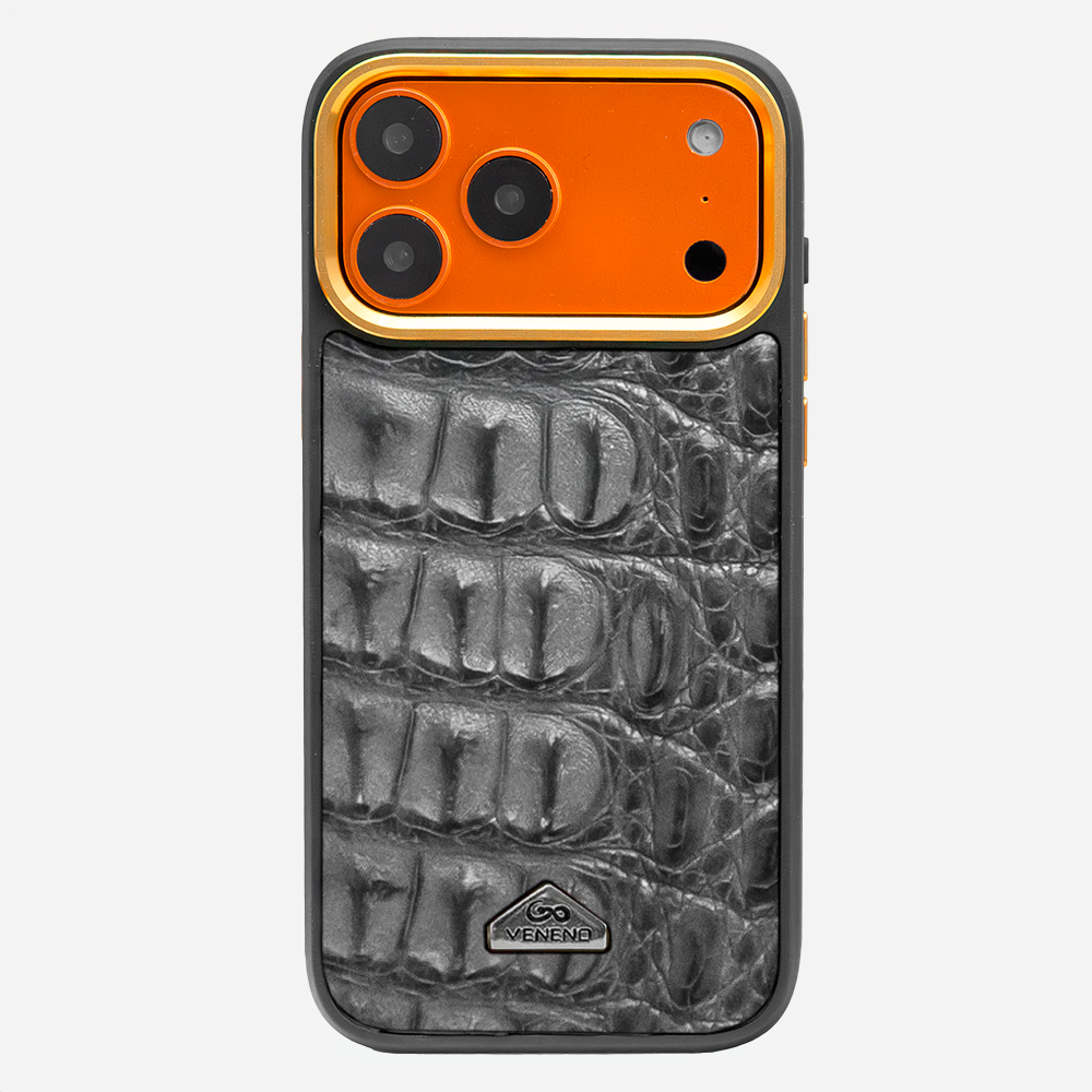 Funda iPhone 17 Pro Max Billionaire Croc Gray