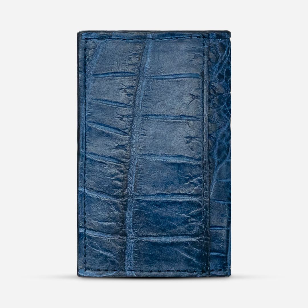 Tarjetero Vertical "Huracán" Billionaire Croc Blue Moss