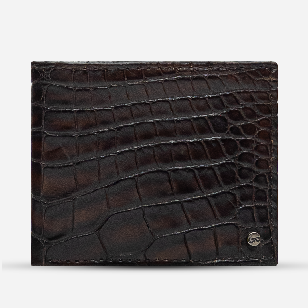 Cartera "The Grid" - Billionaire Croc Brûlé