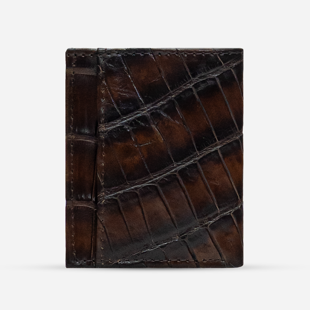 Cartera Compacta "The TIE" Billionaire Croc Brûlé